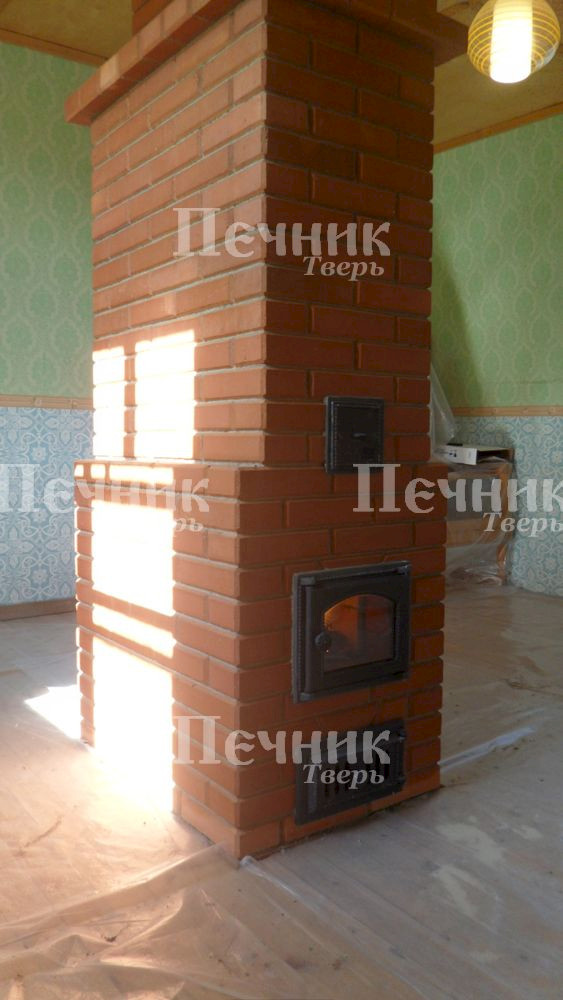 Голландка из красного кирпича