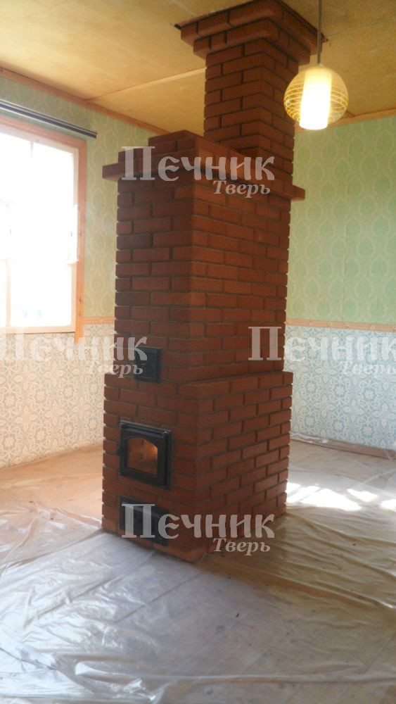 Голландка из красного кирпича