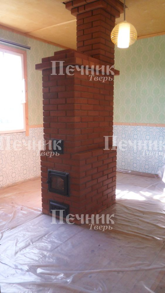 Голландка из красного кирпича