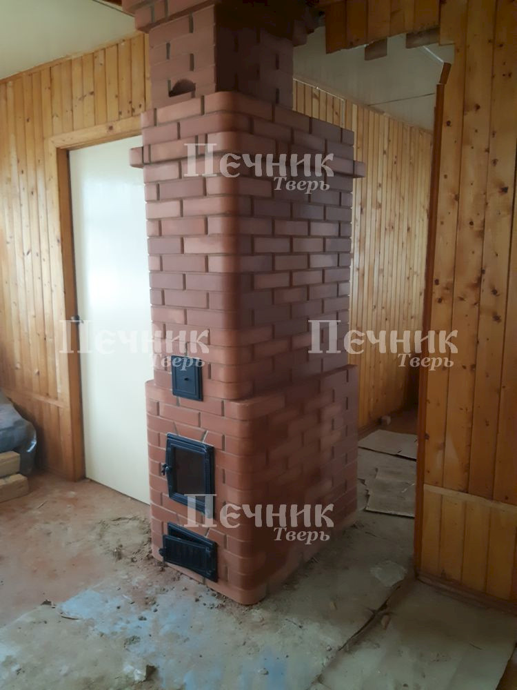 Голландка из красного кирпича