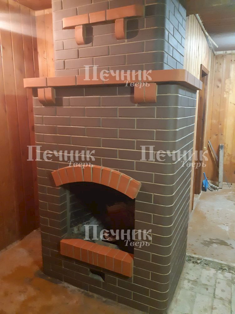 Камин из облицовочного кирпича